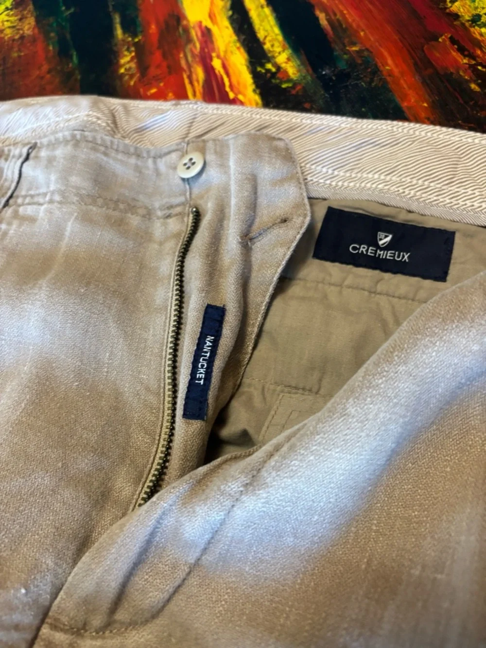 Daniel Cremieux Beige Linen Chinos